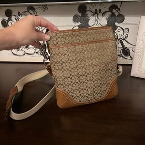Crossbody coach brown monogram purse